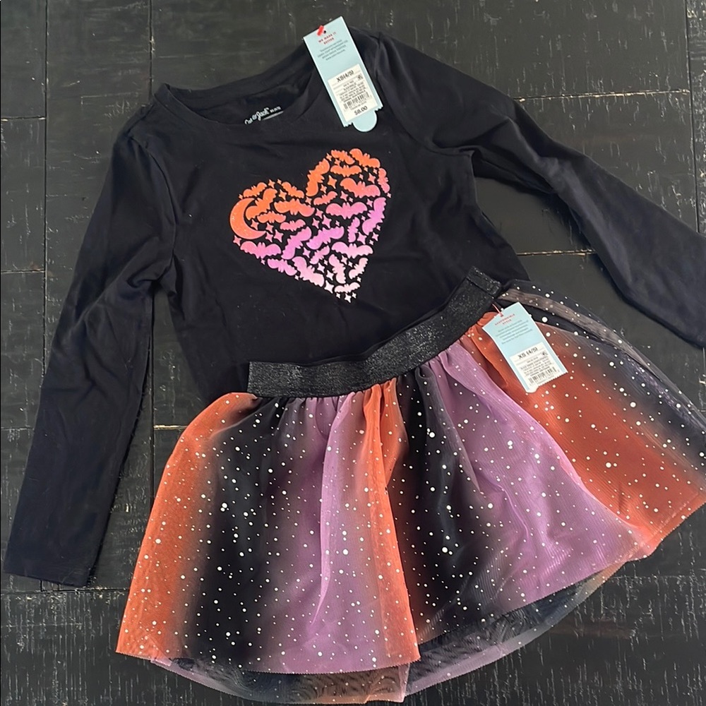 Cat & Jack Black and Purple Halloween Tutu Costume